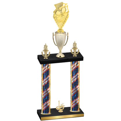 Double Flag USA First Place Pickleball Trophy