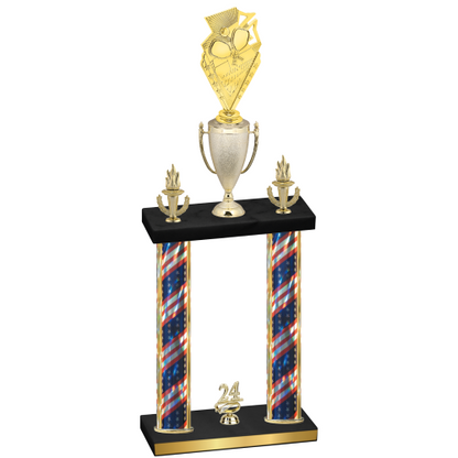 Double Flag USA Year Pickleball Trophy