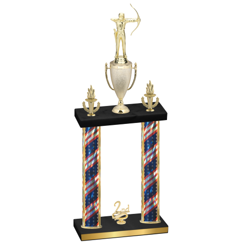 Double Flag USA Second Place Archery Trophy