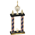 Double Flag USA Second Place Chess Trophy