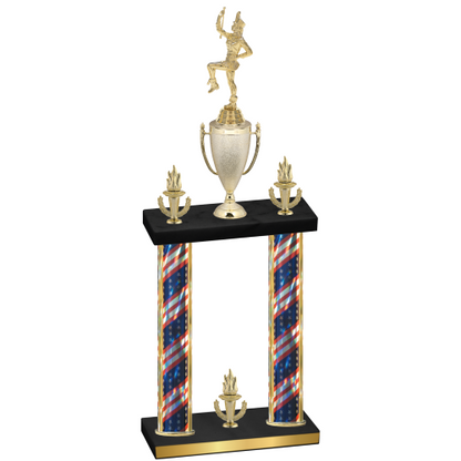 Double Flag USA Victory Majorette Trophy