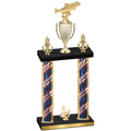 Double Flag USA Third Place Fishing Trophy