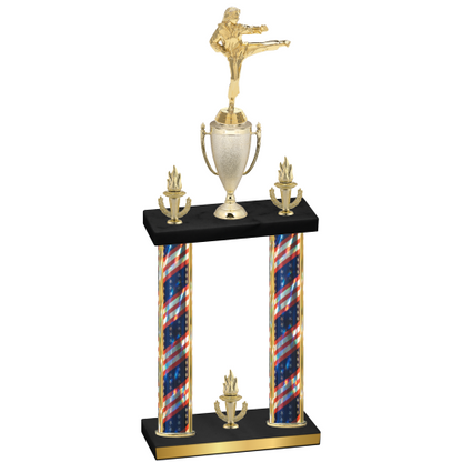 Double Flag USA Victory Karate Trophy