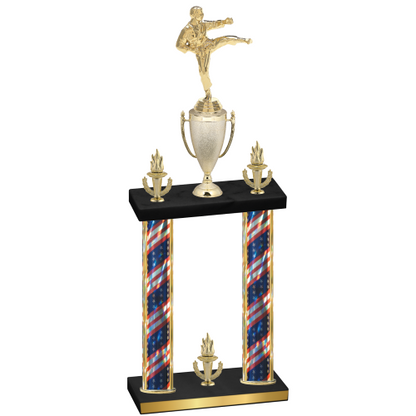 Double Flag USA Victory Karate Trophy