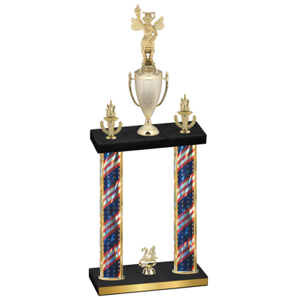 Double Flag USA Year Academics Trophy