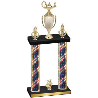 Double Flag USA Year Academics Trophy