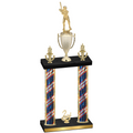 Double Flag USA Second Place Baseball Trophy