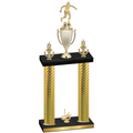 Double Gold Carbon Fiber First Place Soccer Trophy