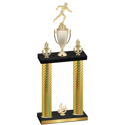 Double Gold Carbon Fiber Fourth Place Running Trophy