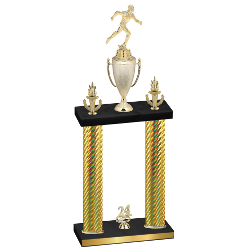 Double Gold Carbon Fiber Year Running Trophy