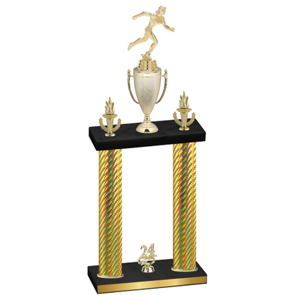 Double Gold Carbon Fiber Year Running Trophy