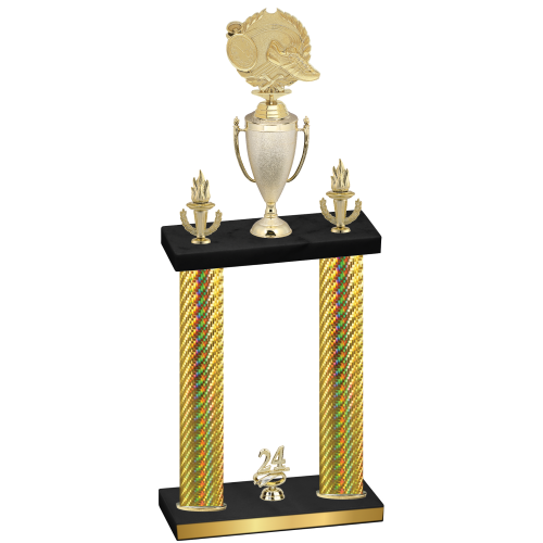Double Gold Carbon Fiber Year Running Trophy
