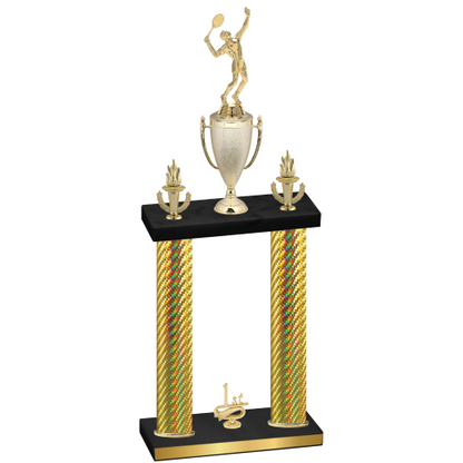 Double Gold Carbon Fiber First Place Tennis Trophy