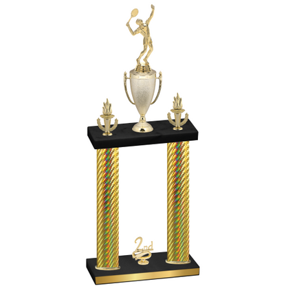 Double Gold Carbon Fiber Second Place Tennis Trophy