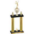 Double Gold Carbon Fiber Third Place Tennis Trophy