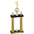 Double Gold Carbon Fiber Fourth Place Tennis Trophy