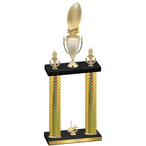 Double Gold Carbon Fiber First Place Football Trophy
