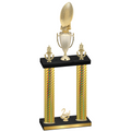 Double Gold Carbon Fiber Second Place Football Trophy