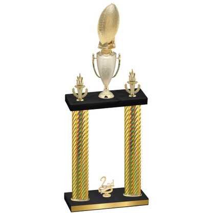 Double Gold Carbon Fiber Second Place Football Trophy