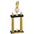 Double Gold Carbon Fiber Fourth Place Football Trophy