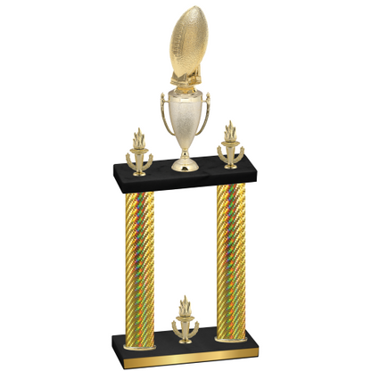 Double Gold Carbon Fiber Victory Football Trophy