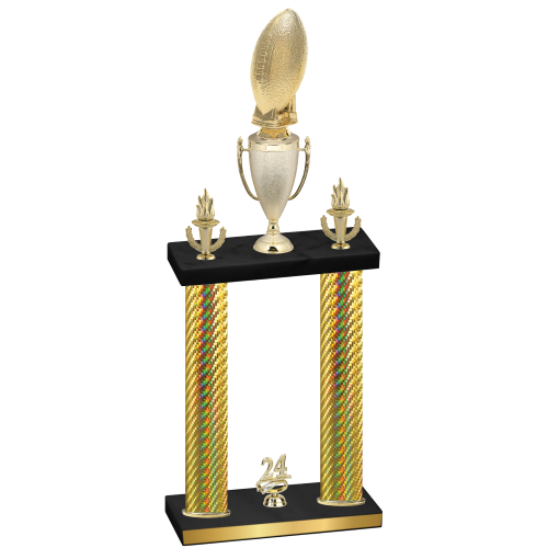 Double Gold Carbon Fiber Year Football Trophy