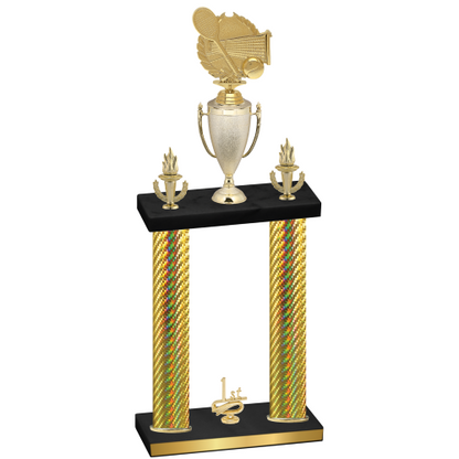 Double Gold Carbon Fiber First Place Tennis Trophy