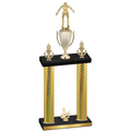 Double Gold Carbon Fiber Third Place Wrestling Trophy