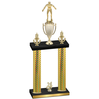 Double Gold Carbon Fiber Year Wrestling Trophy