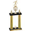 Double Gold Carbon Fiber Third Place Bowling Trophy