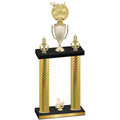 Double Gold Carbon Fiber Third Place Bowling Trophy