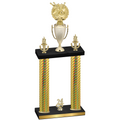 Double Gold Carbon Fiber Year Bowling Trophy