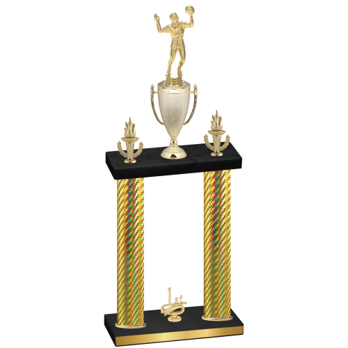 Double Gold Carbon Fiber First Place Volleyball Trophy