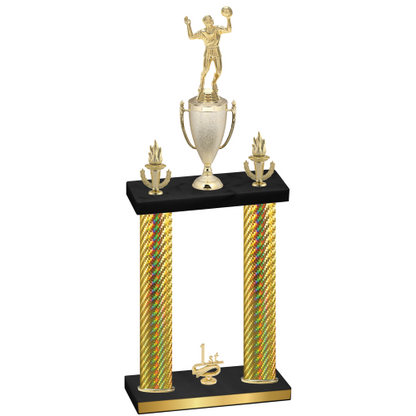 Double Gold Carbon Fiber First Place Volleyball Trophy