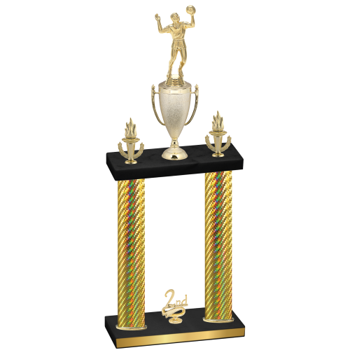 Double Gold Carbon Fiber Second Place Volleyball Trophy