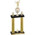 Double Gold Carbon Fiber Fourth Place Volleyball Trophy
