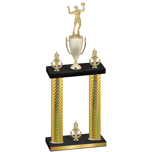 Double Gold Carbon Fiber Victory Volleyball Trophy
