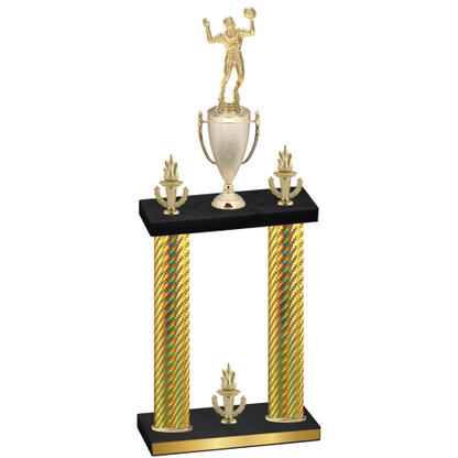 Double Gold Carbon Fiber Victory Volleyball Trophy