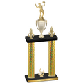 Double Gold Carbon Fiber Fourth Place Volleyball Trophy