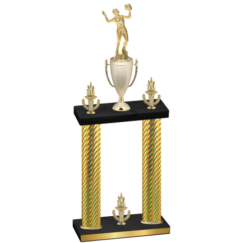 Double Gold Carbon Fiber Victory Volleyball Trophy