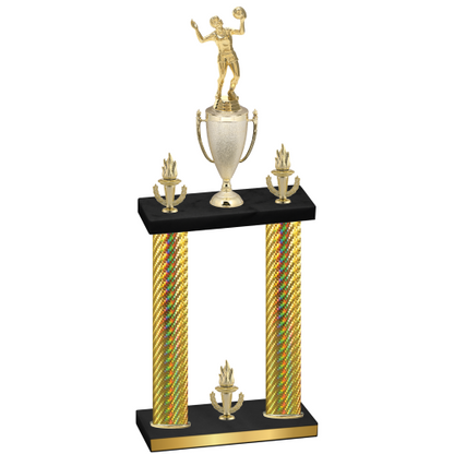 Double Gold Carbon Fiber Victory Volleyball Trophy