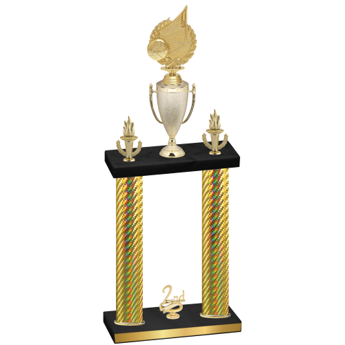 Double Gold Carbon Fiber Second Place Volleyball Trophy