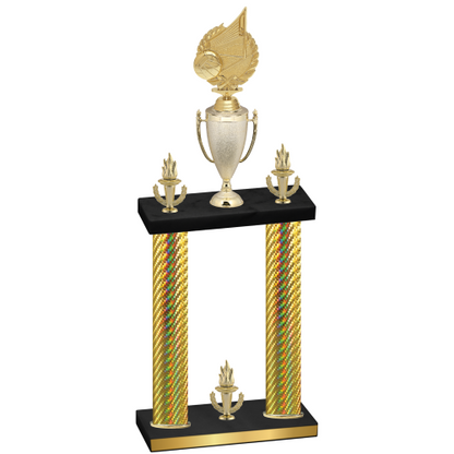 Double Gold Carbon Fiber Victory Volleyball Trophy