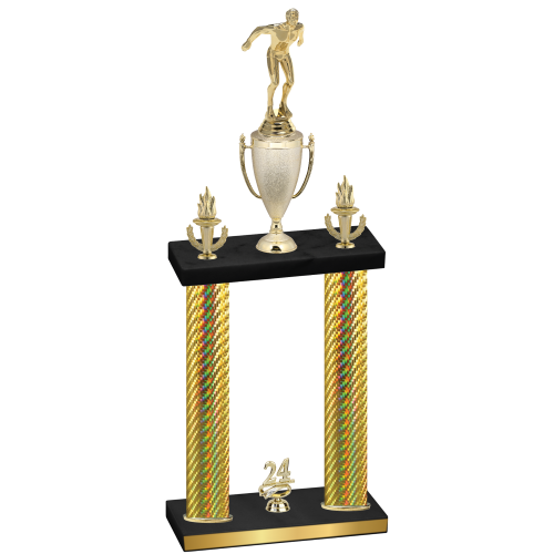 Double Gold Carbon Fiber Year Swimming Trophy