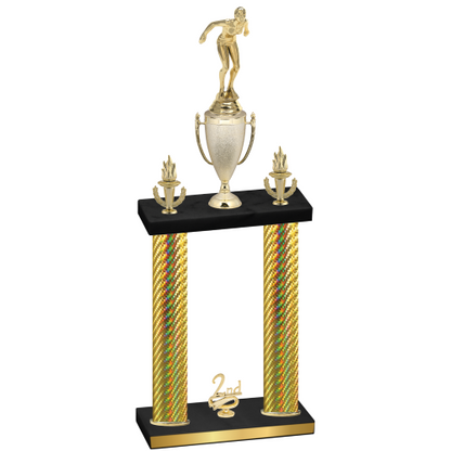 Double Gold Carbon Fiber Second Place Tennis Trophy