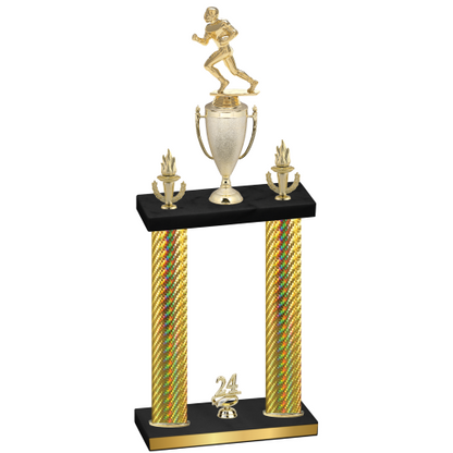 Double Gold Carbon Fiber Year Football Trophy