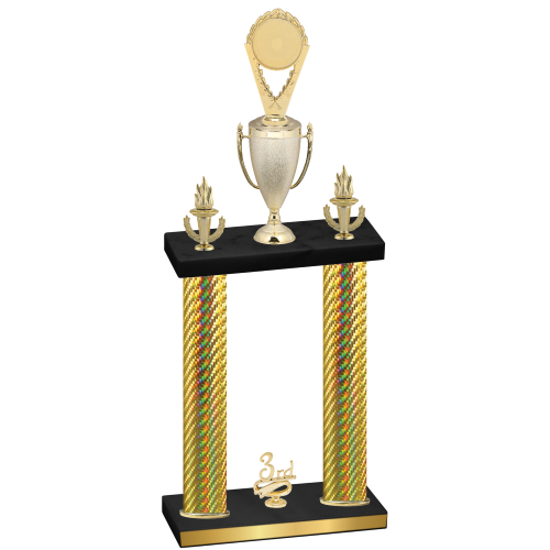 Double Gold Carbon Fiber Third Place Insert Trophy