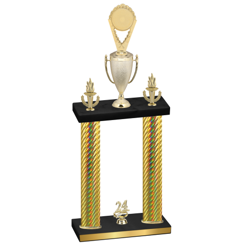 Double Gold Carbon Fiber Year Insert Trophy
