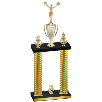 Double Gold Carbon Fiber Year Cheerleading Trophy