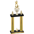 Double Gold Carbon Fiber Fourth Place Hockey Trophy